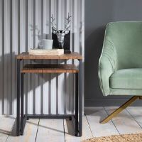 Borough Wharf Alodie 2 Piece Side Table Set Brown 50cm H X 45cm W X 40cm D