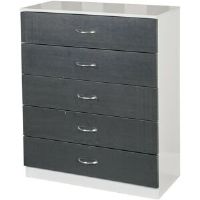 Ebern Designs Keever 5 Drawers Chest White/Black 90cm H X 75cm W X 34cm D
