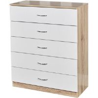Ebern Designs Keever 5 Drawers Chest white 90.0 H x 75.0 W x 34.0 D cm