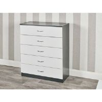Ebern Designs Keever 5 Drawers Chest Black/White 90cm H X 75cm W X 34cm D