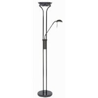Ebern Designs Lessard 180cm Floor Lamp Black Chrome 180cm H X 45cm W X 26cm D