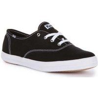 Keds Champion Low Top Lace Up Casual Canvas Shoe Black Womens UK 2- 9