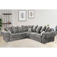 Grey Chenille Corner Sofa - 6 Seater