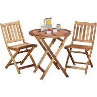 Dakota Fields Bohanon Acacia 2 Seater Bistro Set Brown 2
