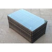 Rectangular Rattan Coffee Table - Grey, Brown Or Black