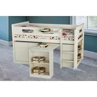 3Ft Trosso White Mid-Sleeper Cabin Style Bed