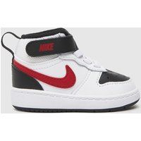 Nike white & red court borough mid 2 Toddler Trainers