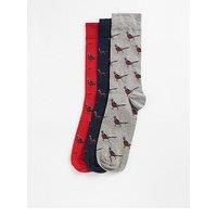Barbour Pheasant Socks Gift Set - Black