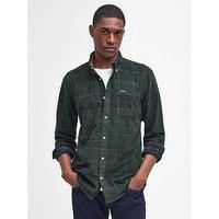 Barbour Blair Tailored Fit Tartan Cord Shirt- Dark Green