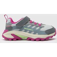 Merrell Grey Multi Moab Speed 2 Low Girls Junior Trainers