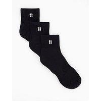 Sweaty Betty Womens Training Essentials Mid 3 Pack Socks - Black