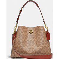 COACH Coated Canvas Signature Willow Shoulder Bag brown Size: One Size