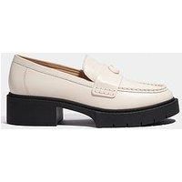 Coach Women/'s Leah Patent Leather Loafer, Chalk, 6 UK