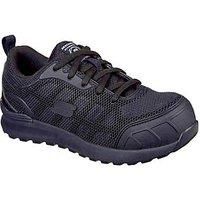 Skechers Lace Up Athletic With Safety Toe Trainer  Black
