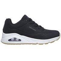 Skechers Wide Fit Uno Durabuck Lace Trainer - Black