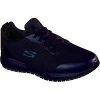 Skechers Work SQUAD SR MYTON Mens Lace Up Slip Resistant Work Trainers Black