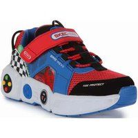 Skechers 402260L BLMT Sneaker, Blue Synthetic/Red Textile/Multi Trim, 13.5 UK