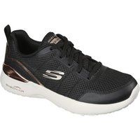 Skechers Women/'s Skech-AIR Dynamight The Halcyon Sneaker, Black Mesh/Rose Gold Trim, 3 UK
