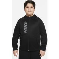 Nike Therma-FIT Older Kids' (Boys) Graphic Full-Zip Training Hoodie (Extended Size) - Black