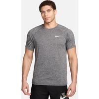 Nike Men's Heathered Short-Sleeve Hydroguard Swimming Top - Black