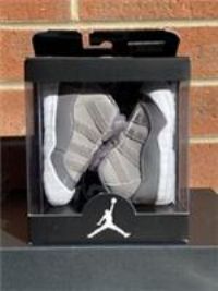 Nike Air Jordan 11 Crib Bootie Baby Shoes UK 1.5  EUR 17 US 2C Grey CI6165-005