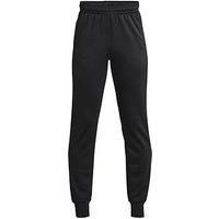 Under Armour Boy/'s Armourfleece Jogger Fleece Bottoms, Black, XS