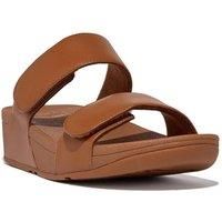 Fitflop Women/'s Lulu Adjustable Leather Slides Sandal, Light Tan, 6 UK