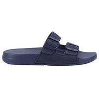 Fitflop Women/'s IQUSHION Two-BAR Buckle Slides Flat Sandal, Midnight Navy, 5 UK