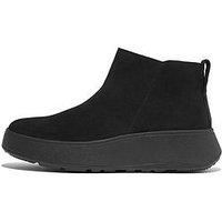 Fitflop Women/'s F-Mode Suede Flatform Zip Ankle Boots, Black, 6 UK