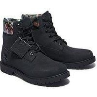 Timberland 6 Inch Black Floral Cupsole Ankle Boot - Black
