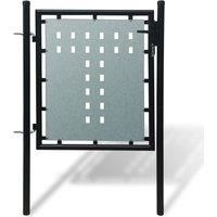Black Single Door Fence Gate 100 x 125 cm