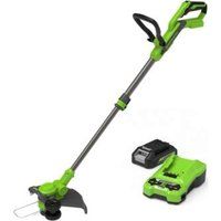 Greenworks ST24B 24v Cordless Brushless Grass Trimmer 300mm 1 x 2ah Li-ion Battery Charger