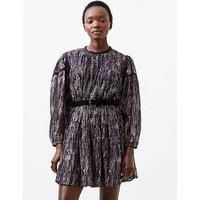 French Connection Sequin Lurex Jacquard Mini Dress - Blue