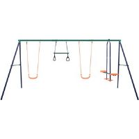 Freeport Park Egbert Swing Set with Gymnastic Rings and 4 Seats Steel Multicolor