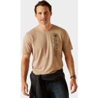 Men's Vertical Logo Short Sleeved Top, Beige