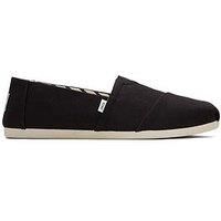 TOMS Men/'s Alpargata Loafer Flat, Black White, 7 UK