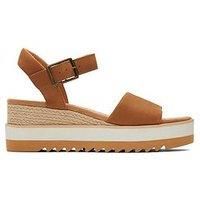 TOMS Women/'s Diana Sandal, Tan Leather, 6 UK