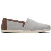 TOMS Men/'s Alpargata Classic Sneaker, Drizzle Grey Brushed Twill/Tan Synthetic, 9 UK