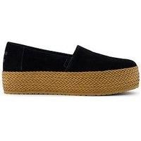 TOMS Valencia Leather Women's Black Espadrilles