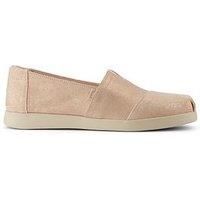 TOMS - Womens Alpargata Plus Espadrille, Color Pale Rose Metallic Suede, Size: 5 UK