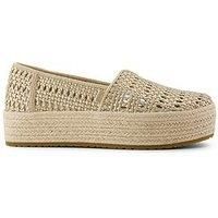 TOMS Women/'s Valencia Platform, Champagne Metallic, 3 UK
