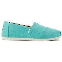 TOMS Women/'s Alpargata Classic Espadrille, Aqua Heritage Canvas, 8 UK