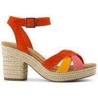 TOMS Majorca Strappy Leather Women's Flame Sandals New
