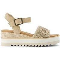 TOMS Women/'s Diana Sandal, Champagne Metallic Basket Weave/Suede, 7 UK