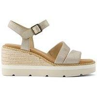 TOMS Darya Leather Women's Champagne Sandals New