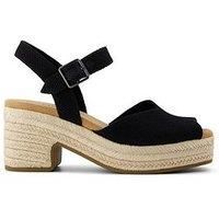 TOMS Women/'s Isla Peep Toe Heeled Sandal, Black, 6 UK