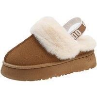 Women'S Ugg Inspired Fluffy Funkette Slippers - Black