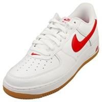 Nike Air Force 1 Low Retro Mens Fashion Trainers in White Red
