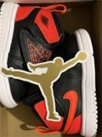 Nike Sky Jordan 1 (TD) BQ7196 060 Black Infrared 23 White UK2.5 EUR 18.5 US 3C