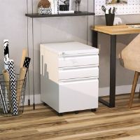 17 Stories 3 Drawer Filing Cabinet White 60cm H X 39cm W X 48cm D